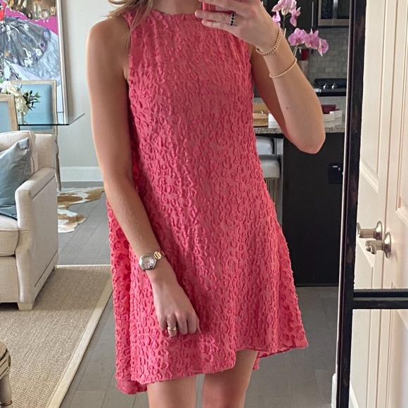 Brandon Maxwell Pink Leopard-Print Fil Coupé Crepe Mini Dress Size 4 - Picture 3 of 3